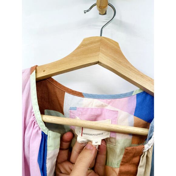 Anthropologie colorful pattern mini flare dress - Picture 3 of 5